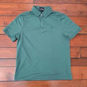 Baobab Perfect Zip Polo Shirt Men's M Green Rugby  Pima Cotton Stain Repel Tech